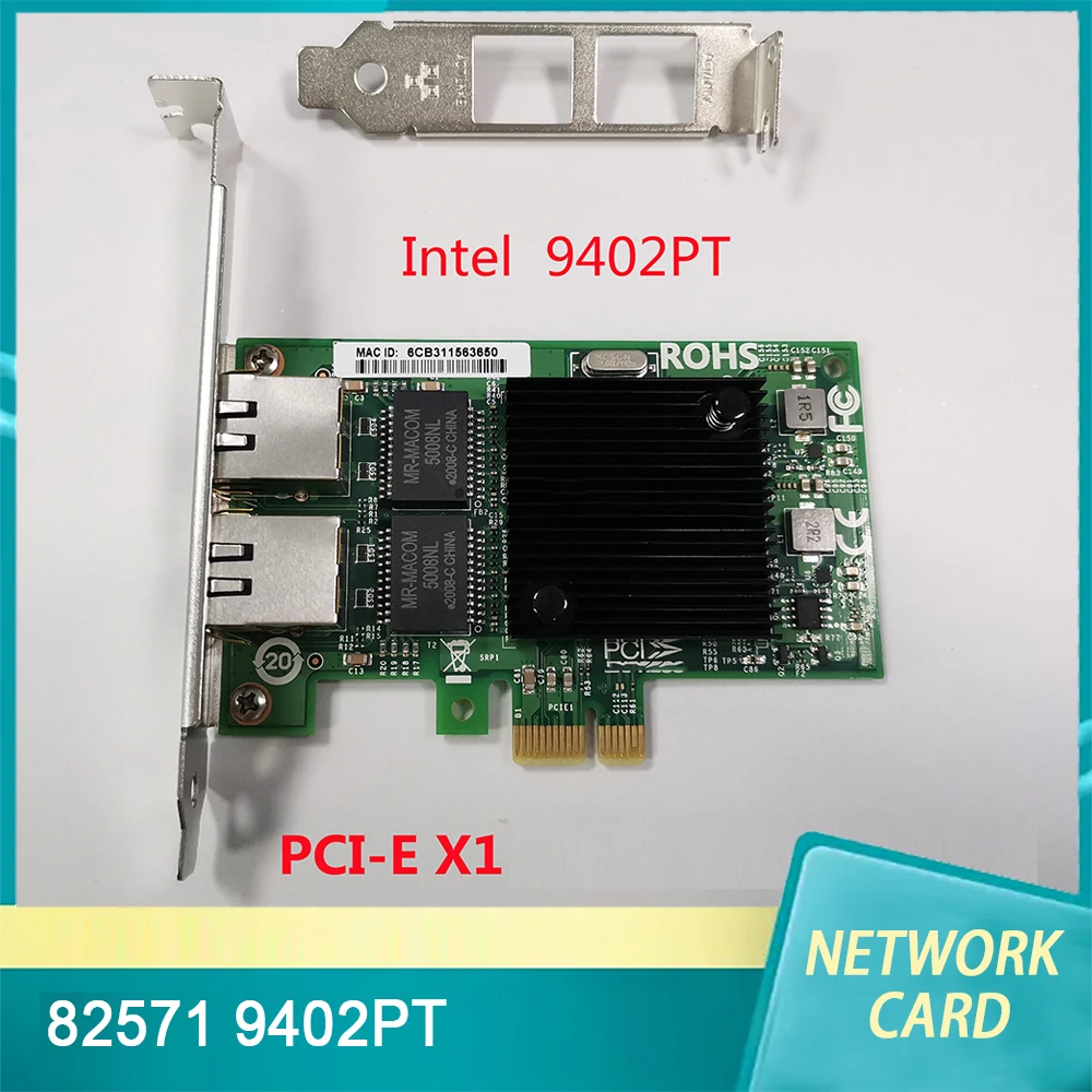 ギガビットネットワークカードintel-82571-9402pt-pci-e-x1デュアルポート高品質迅速な発送