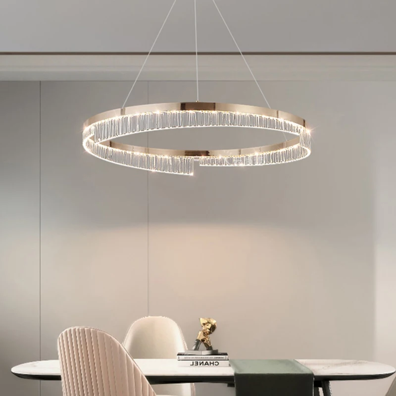 Modern Led Chandelier for Living Room Bedroom Dining Room Round Ring Design Pendant Light