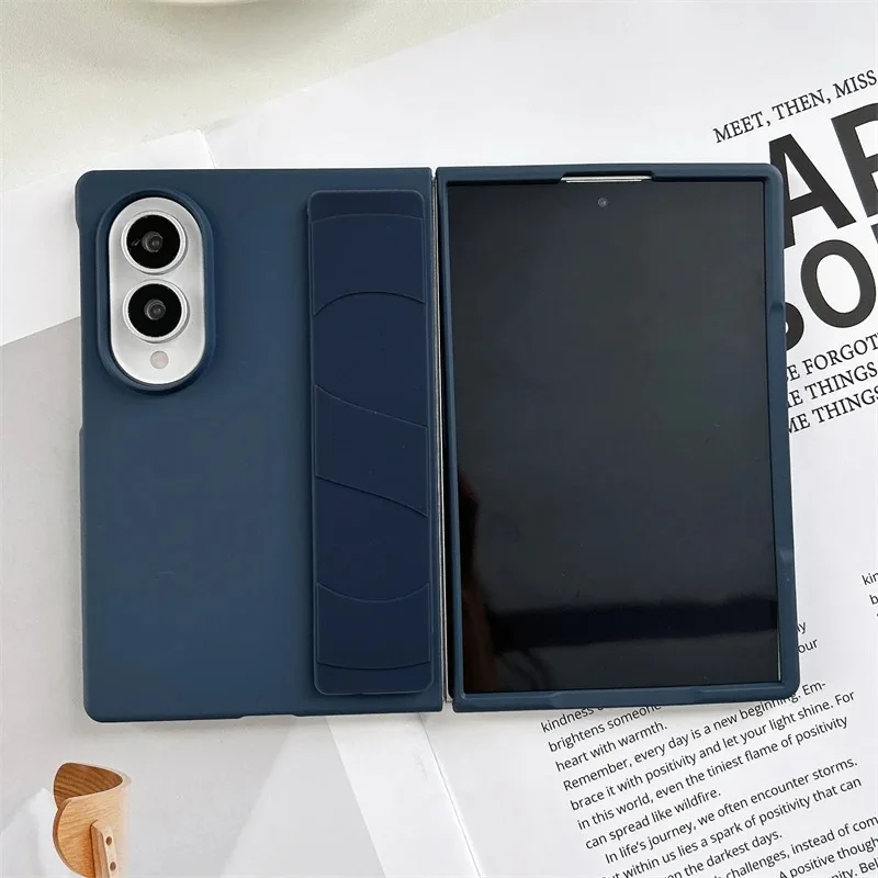 Luxury Matte Ultra Thin Folding Phone Case with Silicone Wristband - Shockproof Cover