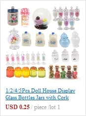 1/12 Miniature Wine Bottles Dollhouse Kitchen Accessories - Mini Dolls House Living Room Accessories Beer Drink Bottles & cups