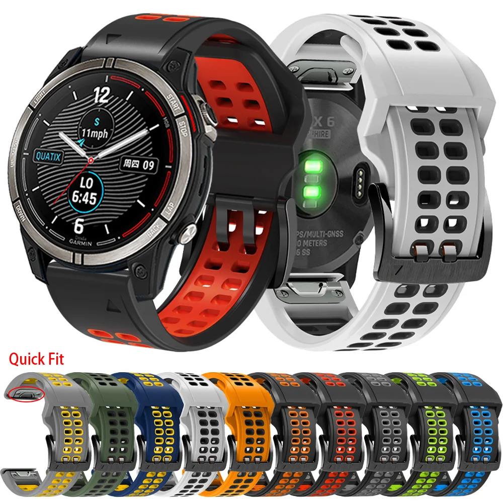 

Sports Silicone Strap For Garmin Quatix 7 7X 6 5 3 Solar Smartwatch Watch Band Bracelet Bracelet Watchbands 26mm 22mm Wristbands