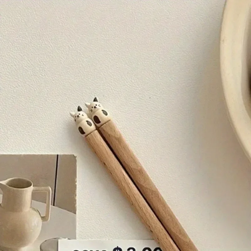 3D Unique and Cute Animal Print Chopsticks Hand-carved Beech Chopsticks Kawaii Perfect for Couples' Dinner and Sushi Party