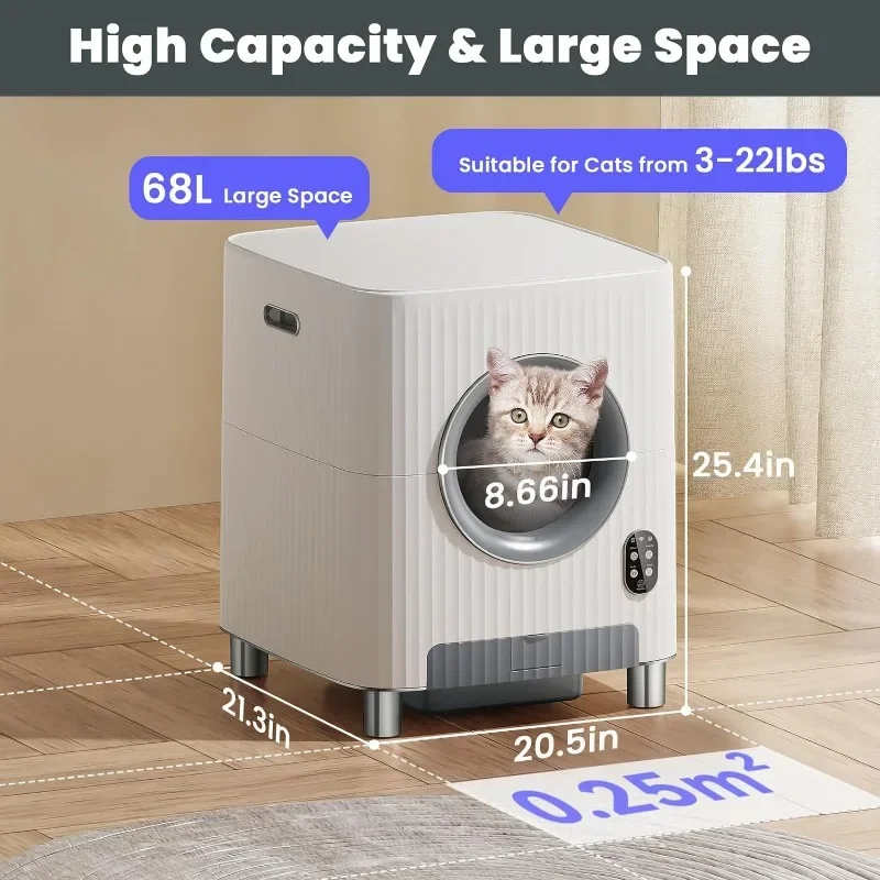 Large Capacity Automatic Cat Litter Box Automatic Door for Cat