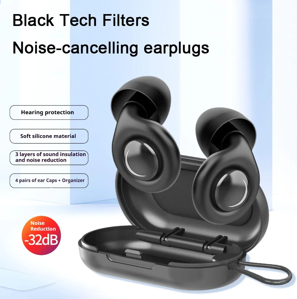 Silicone Ear Plugs Sleep Noise Cancelling Reusable Hearing Protection Anti noise earplugs for Concerts Travel Sleeping Ear plug