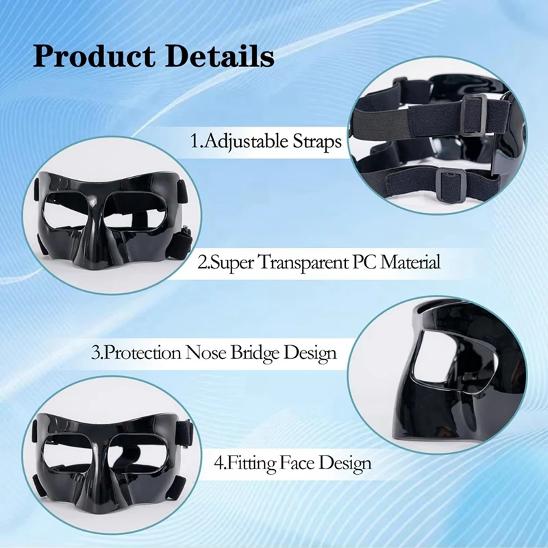 Sports Face Guard Nose Guard Broken Nose Basketball Football Softball Training Face Protect Shield