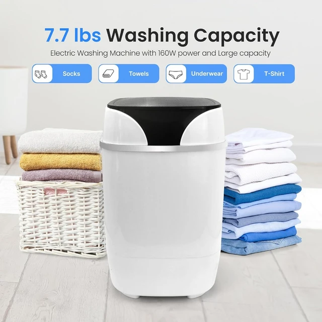 Compact Washer, High-End Automatic Portable Washing , 11lbs Capacity,  Folding Window, White - AliExpress