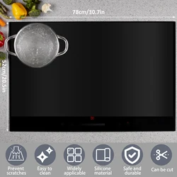 Silicone Non-Slip Induction Cooker Mat - Heat Resistant Cooktop Protector and Kitchen Accessory - L (52x78cm)