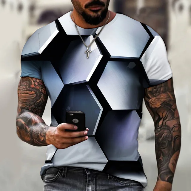 Engraçado jogo quente geometria traço tshirt masculino topos t adolescente  3d anime camiseta streetwear o pescoço t camisa roupas dos homens harajuku  - AliExpress
