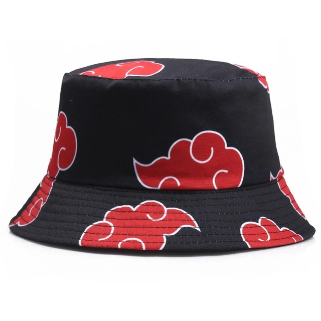 Chapéu Bucket Hat Naruto Akatsuki Nuvem Vermelha