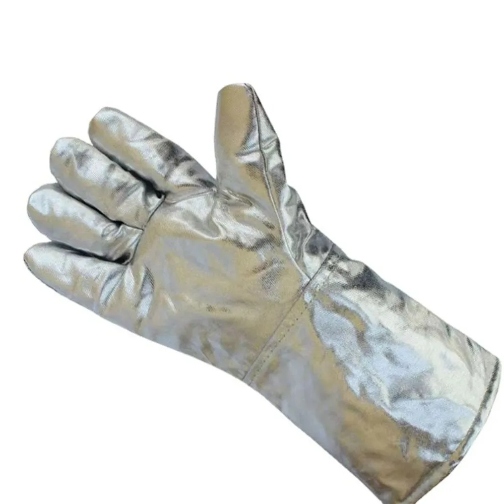Heat-Resistant Aluminum Foil Protective Gloves – High-Temperature Industrial Thermal Insulation Gloves
