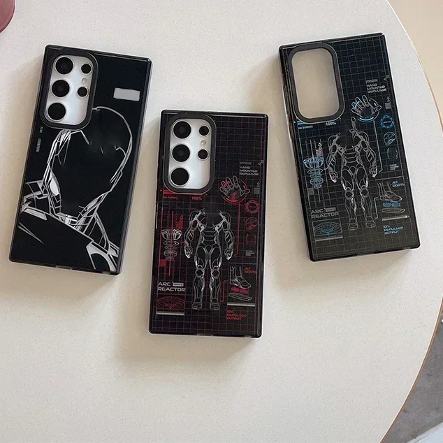 Robot MagSafe Acrylic Black Border Case for Samsung Galaxy S24 U S23U S22 Ultra Shell