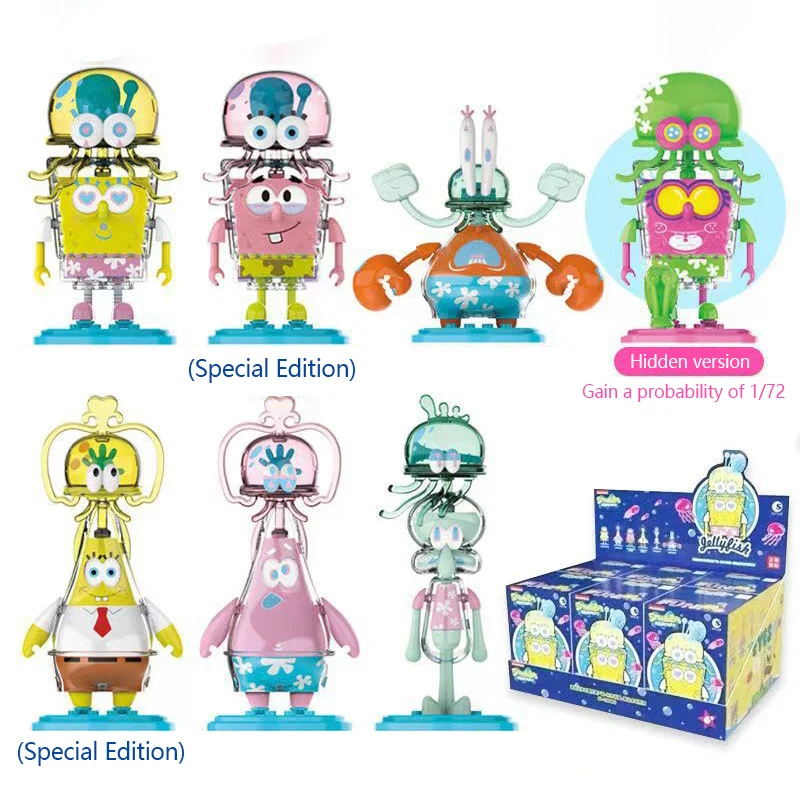 6pcs Spongebob Squarepants Patrick Star Mysterious Blind Box Anime Action  Figures Jumping Jellyfish Series Model Doll Gifts Toys - AliExpress