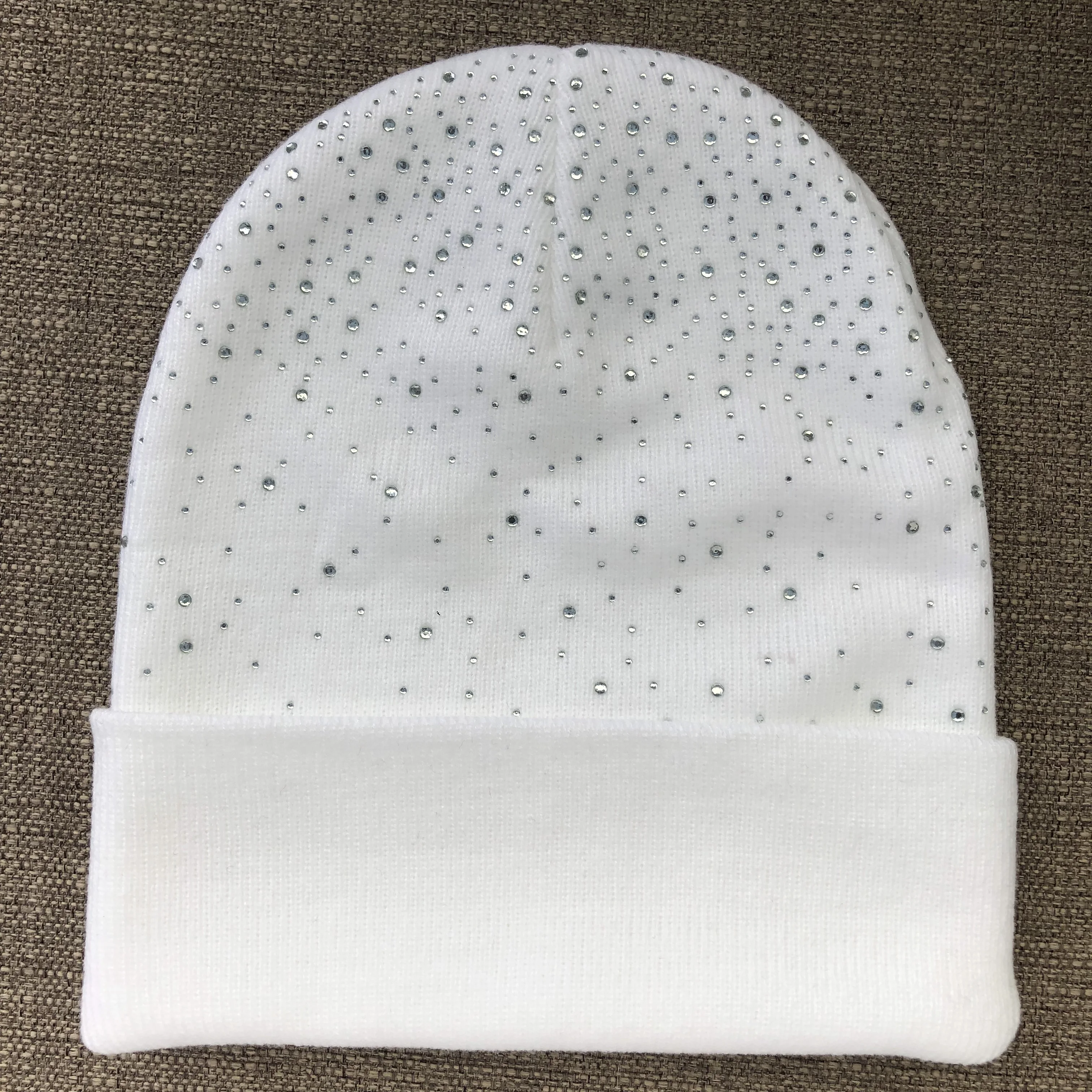 Thicken Women Knit Beanies With Rhinestone Slouchy Beanie Hats Winter Knit Caps Breathable Soft Ski Hat Cuffed Skull 6