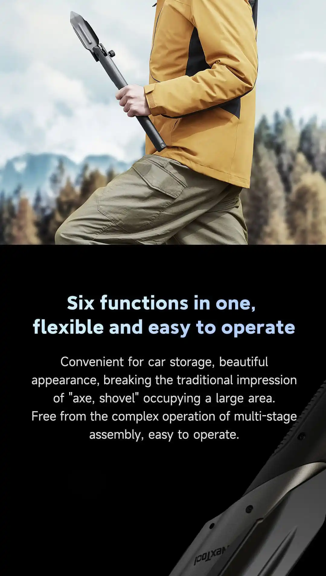Gadgetoo Basel Tool-Outdoor Multifunctional Shovel, 7 In 1 Multi Tool, Camping Folding Shovel, Hoe, Ax, Hammer, Wood Saw, Knife, Survival Tool Gadgetoo Basel Tool-Outdoor Multifunctional Shovel, 7 In 1 Multi Tool, Camping Folding Shovel, Hoe, Ax, Hammer, Wood Saw, Knife, Survival Tool