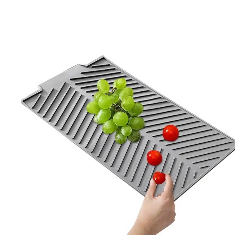

Silicone Sink Mat | Silicone Kitchen Dish Drying Placemat | Drain Mat Anti Slip Dishwasher Safe Soft Heat Resistant Water