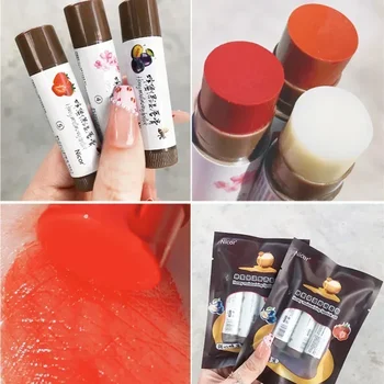 프루티 립밤 세트 모이스처라이징 영양 립글로스, 자연 온도 변화, 컬러 립스틱, 저렴한 메이크업 립 스킨 케어, 3 개