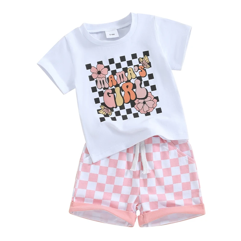 

Детская футболка с шахматным узором для девочек