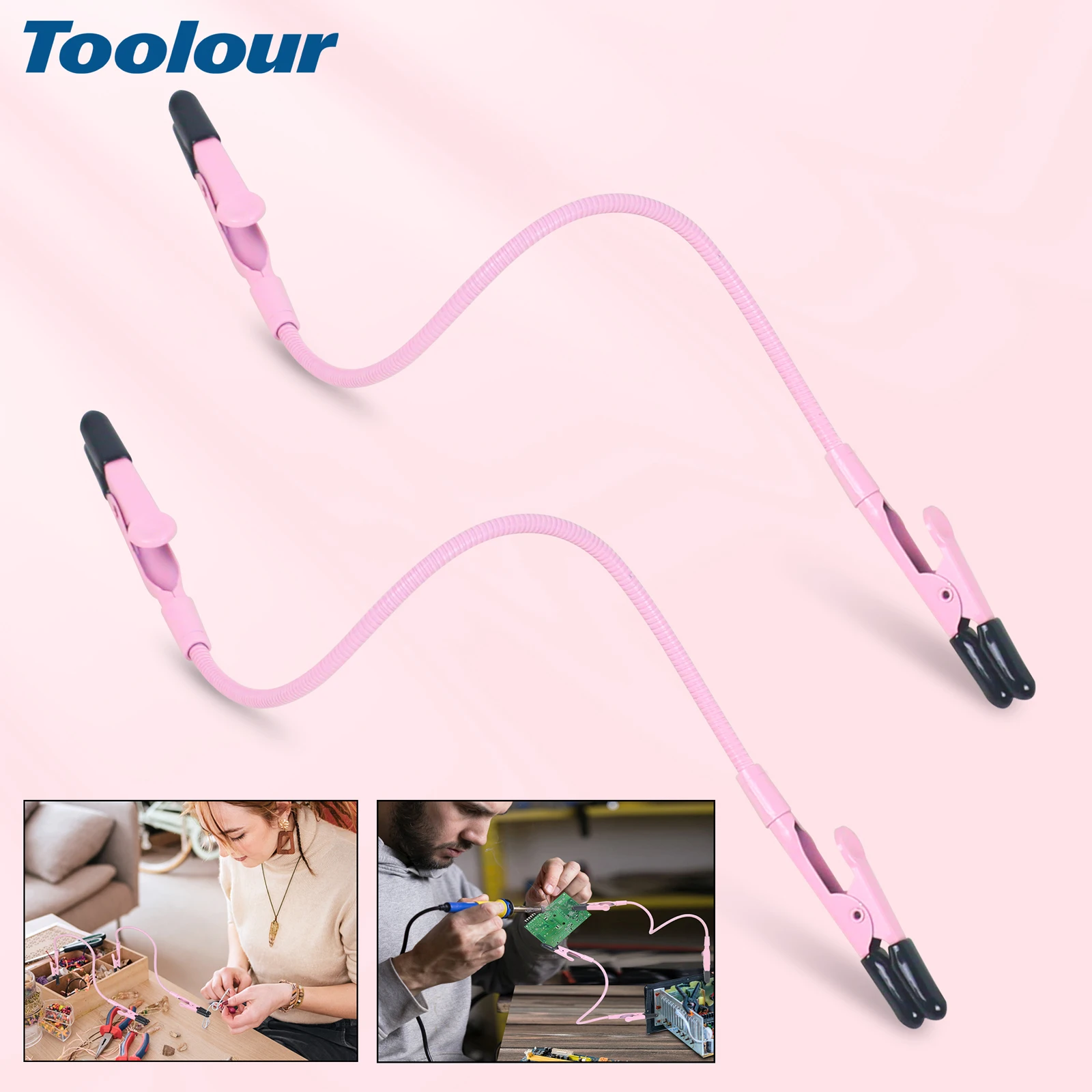 Toolour Soldering Helping Hands 2 Universal Flexible Arm Welding Assistant PCB Clamp Jewelry Making Tools DIY Auxiliary Fixture soldering helping hands