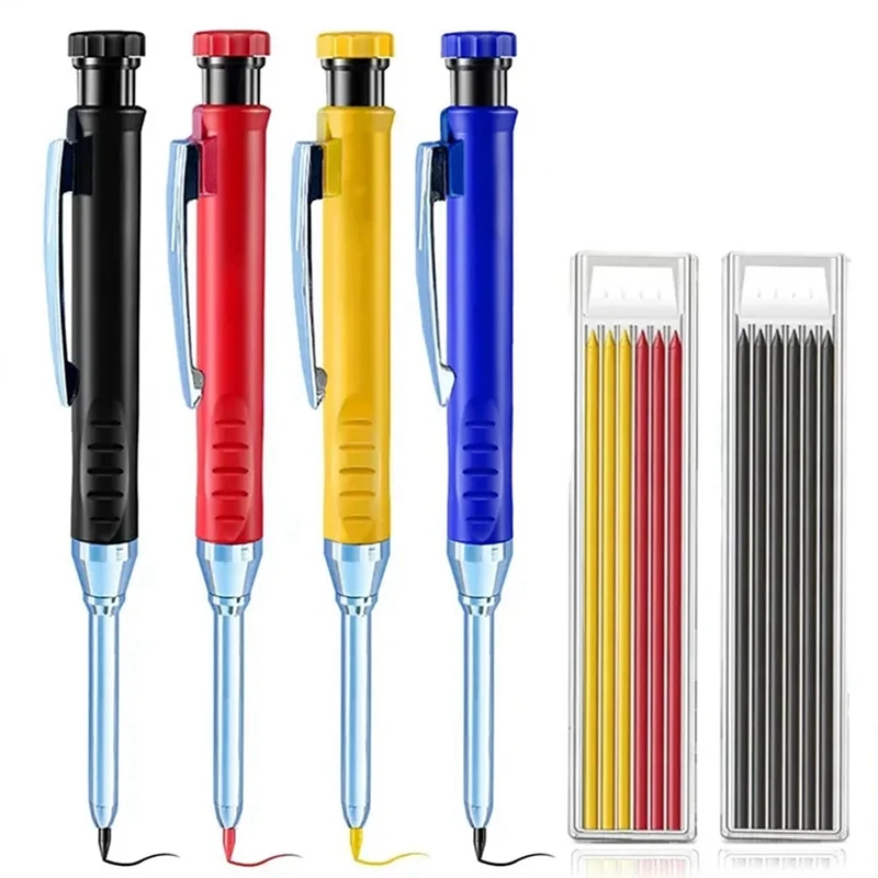 

2.8Mm Solid Carpenter Mechanical Pencil Set With Sharpener For Woodworking Construction Long Head Carpenter Pencil Set