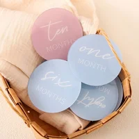 13pcs Baby Milestone Cards Acrylic Number Monthly Memorial Newborn Photography Props Accessories For Newborn Birth Day Gifts 1