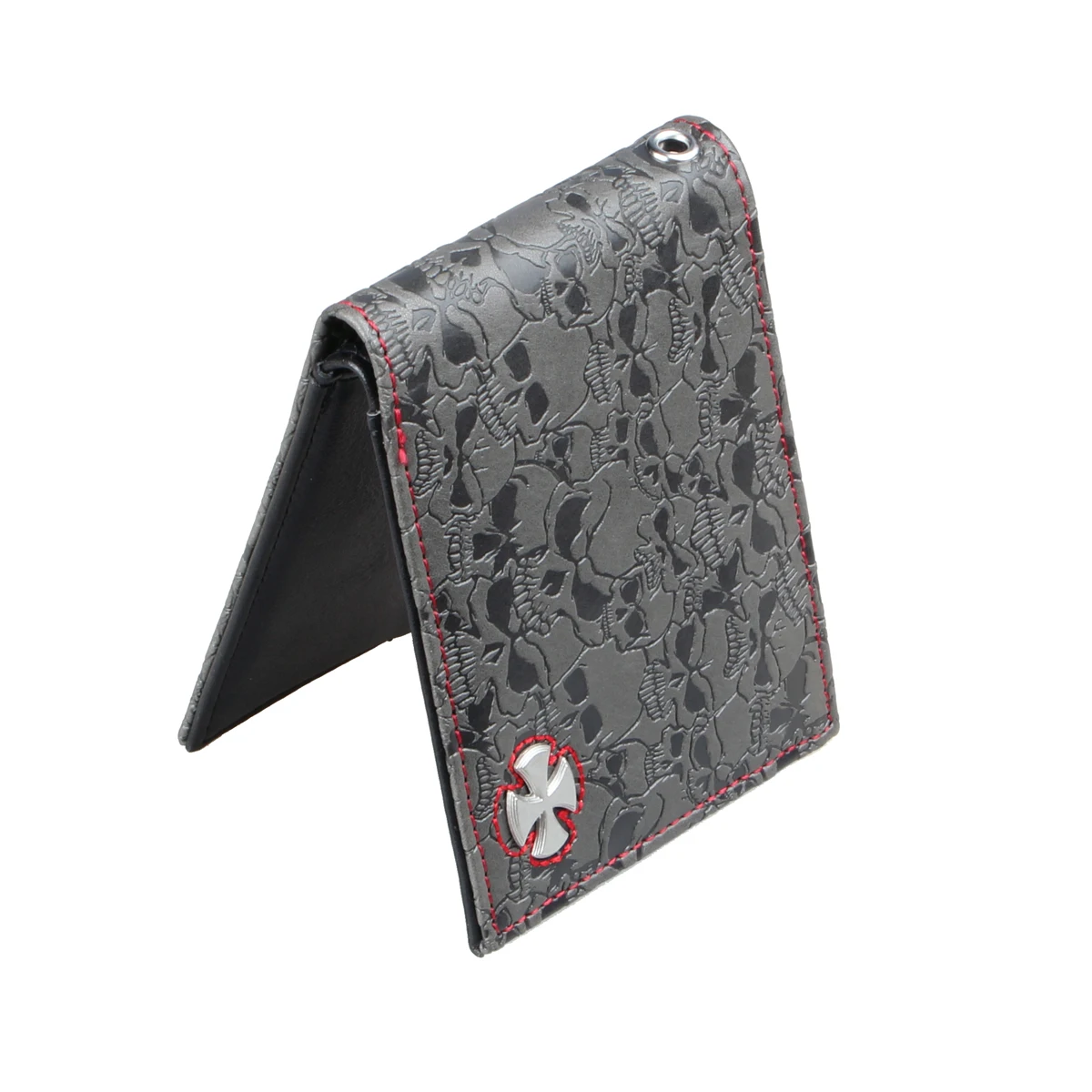 PU Wallet Skull Head Men Women Bifold Card Bag