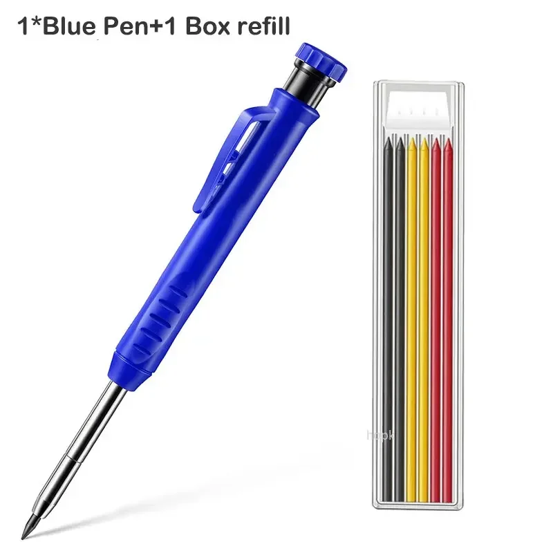 Enhanced Carpenter Pencil with Built-in Sharpener for Precise Deep Hole Marking