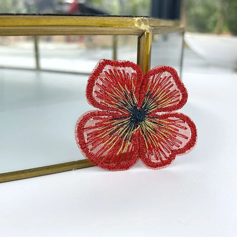 Gold Thread Embroidery Flower Appliques for Diy Wedding Dress Hat Clothes Outfit Coat Headwear Decor Corsage Floral Shoes sewing fabric paste