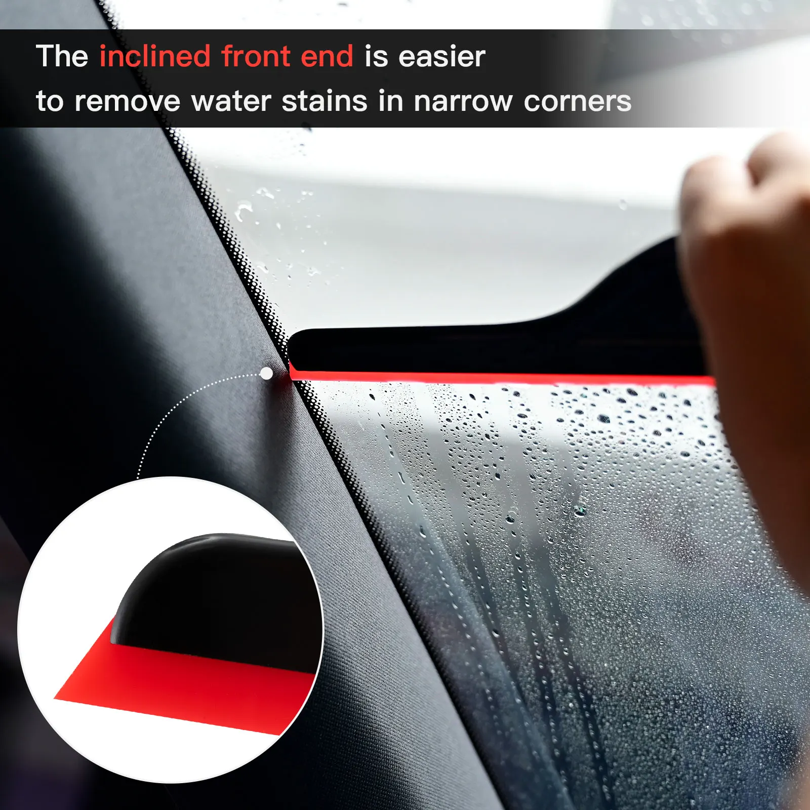 FOSHIO 3pcs/Set Car Window Tinting Squeegee Soft Scratch-Free Rubber Blade Scraper Glass Windshield Cleaning Water Remover Tools
