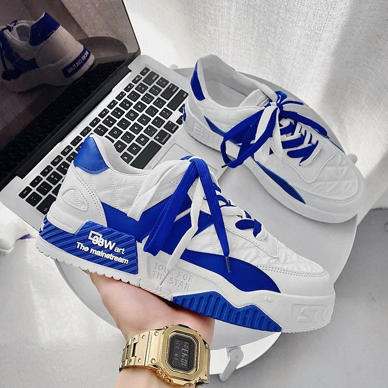 Designer Shoes for Men Casual Platform Sneakes casual shoes sports shoes casual sneakers running sneakers fashion sneakers Two-tone Lace Up Trainers Fashion Student Sneakes Mens Vulcanized Tenis Masculino