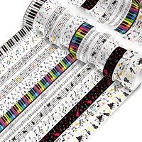 12Pcs Piano Keys Washi Tape School Supplies Masking Tape Musical Notes Cinta Adhesiva Decorativa Diary Scrapbooking Supplies 1