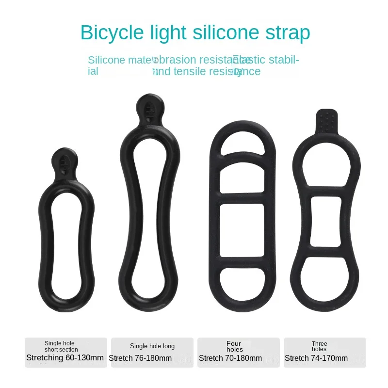 2-5 Stück Fahrradlicht-Silikonhalterungsbänder Befestigungsriemen Fahrradlenkerhalter Outdoor-Radzubehör Fahrradzubehör – Detail 1