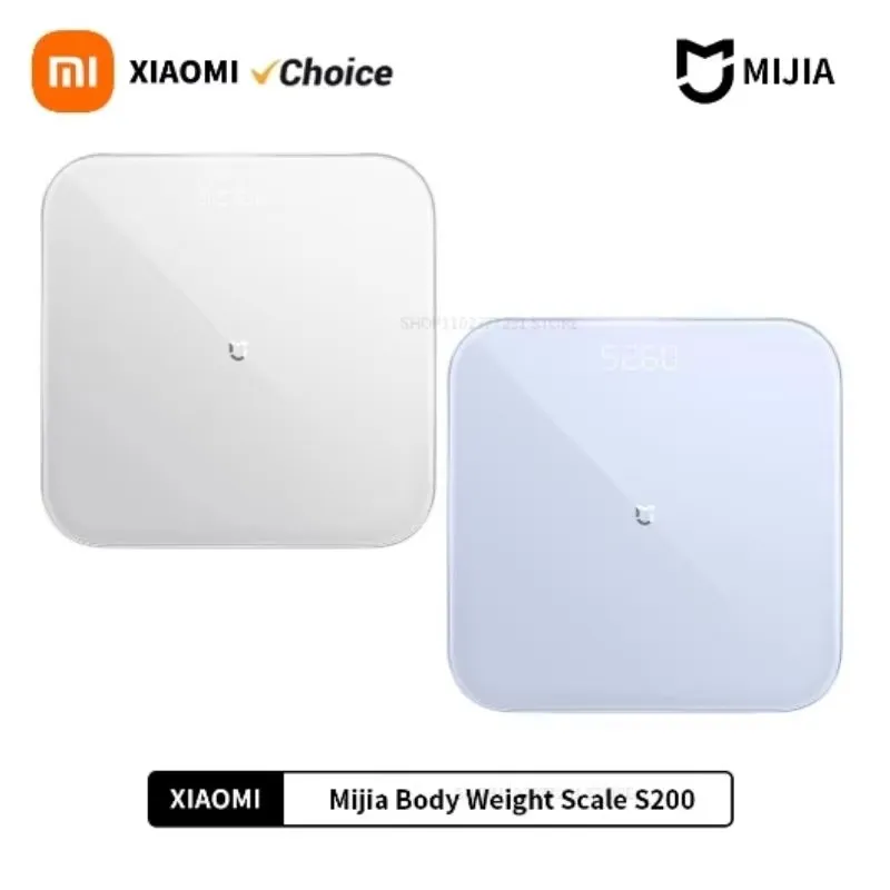 New Mijia Weight Scale S200 Smart Weighing Scale Bluetooth 5.4 LED Digital Display Accurate Measurement Works with MiJia APP