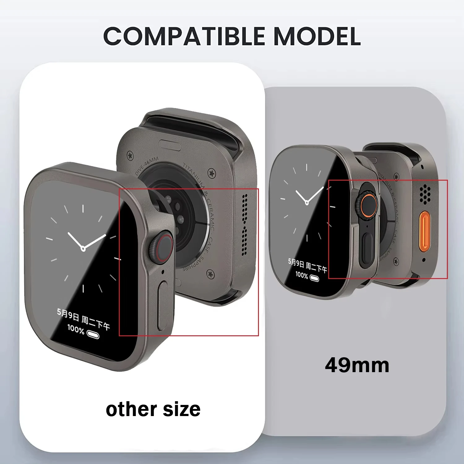 Durable Waterproof Aluminum Alloy Case for Smartwatches - Full Coverage Protection