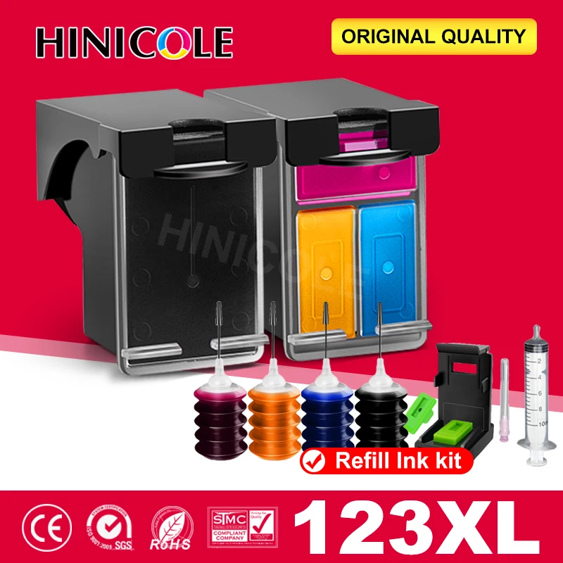 Refillable 123xl ink cartridge replacement for hp123 for hp 123 xl