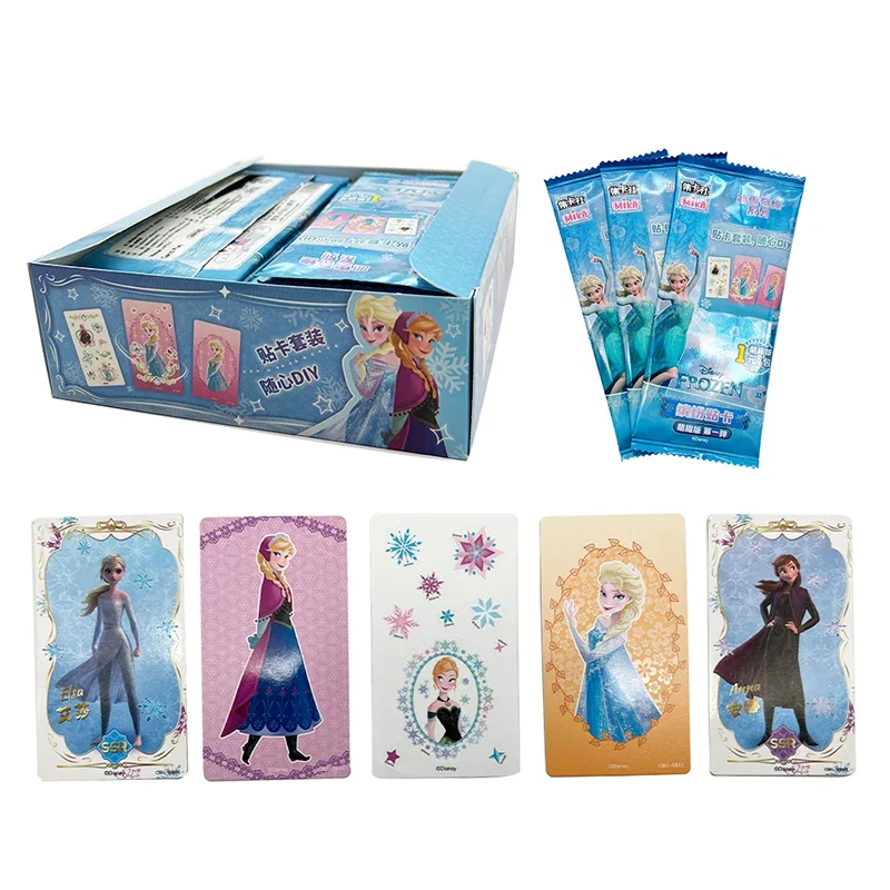 

Disney Cute Version Of The First Play Frozen Princess Elsa Collection Card Sticker Girl Cute Toys Birthday Holiday Gift 180PCS