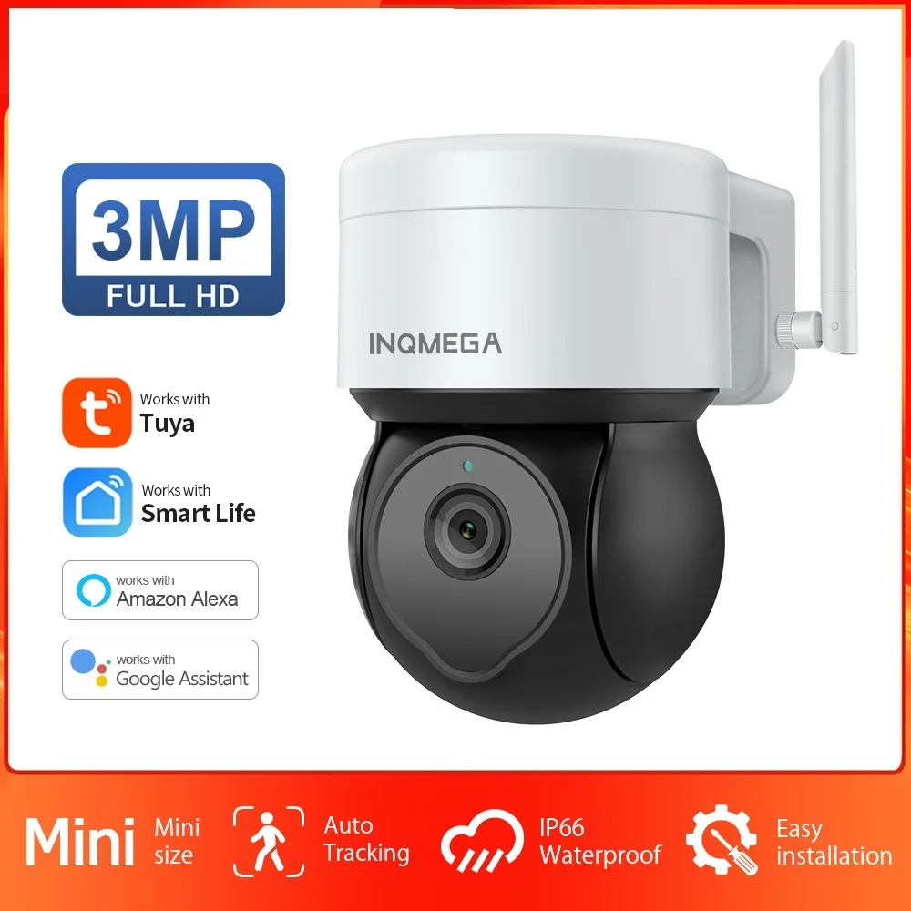 

2024 3MP Wifi TUYA CAMERA Smart Cloud PTZ IP Camera Outdoor Google Home Alexa Video Surveillance Cam for Yard