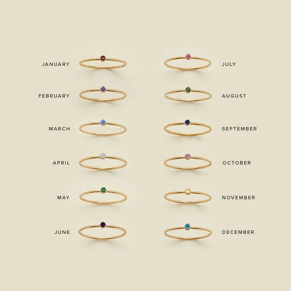 Couple Rings Birthstone Jewelry for Couple
