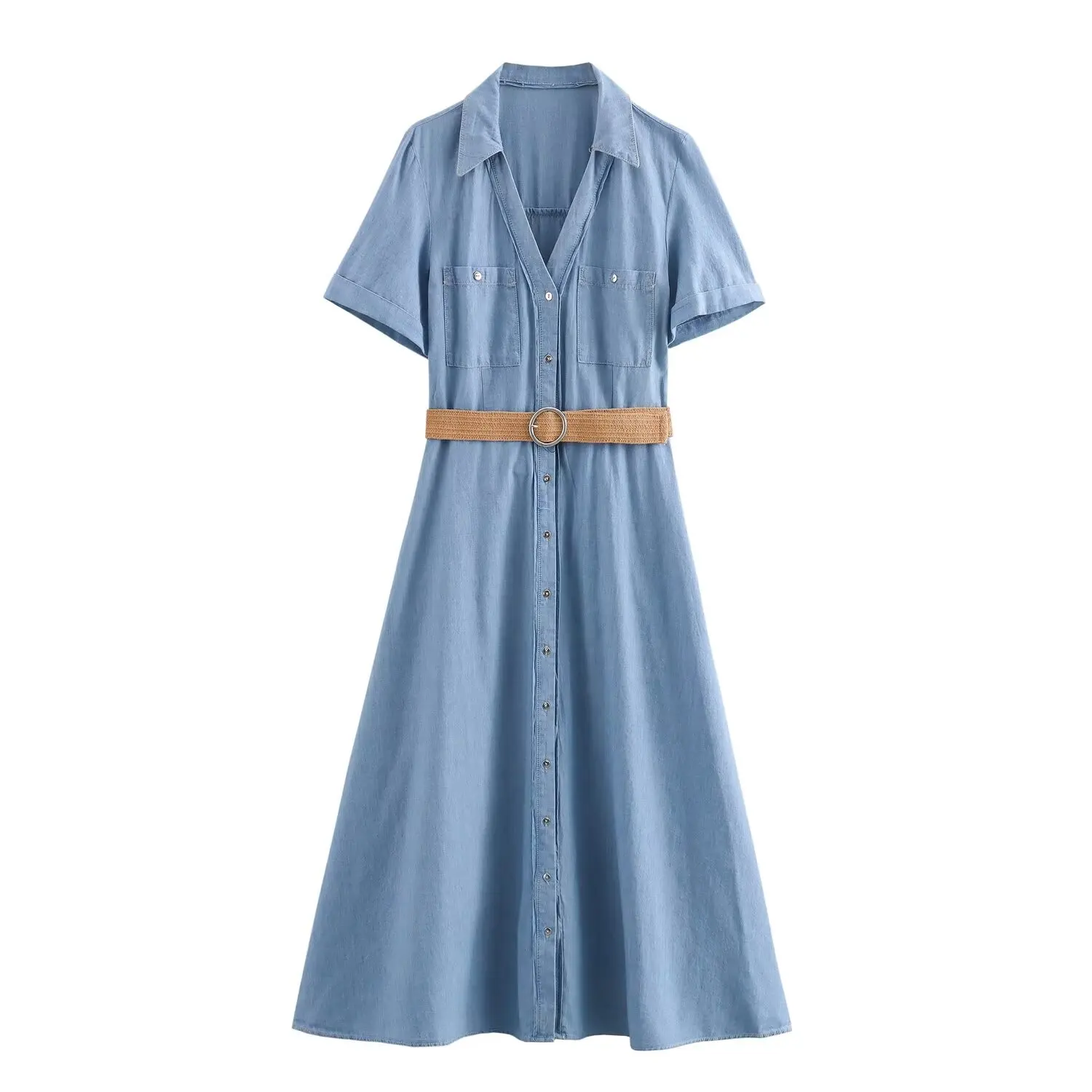 navy blue summer dress Summer Classic Linen Open Back Maxi Dress main image 1