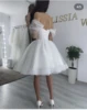Short Sparkly Sweetheart Wedding Drezs Lace Up Back Off The Shoulder Knee Length For Women Customize To Measures Bridal Gowns 5