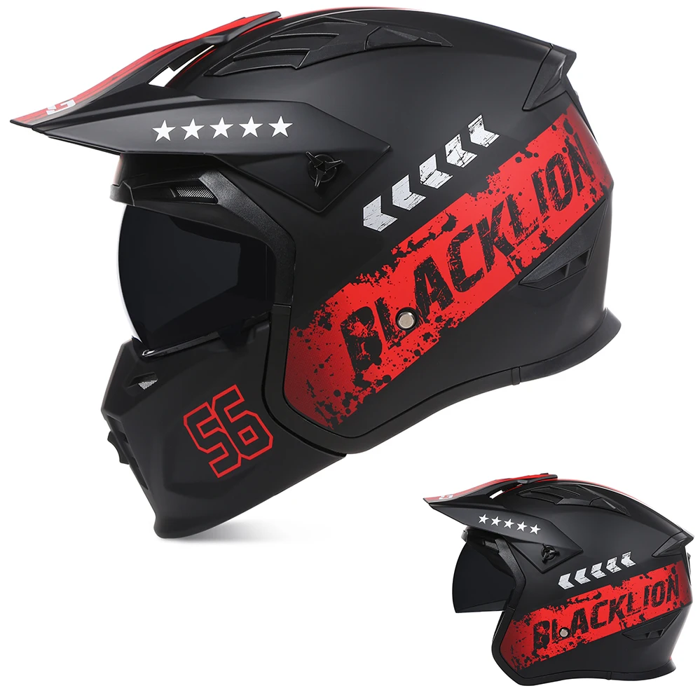 Casco Moto Retrò Originale Moto De Capacetes Combinazione Multiuso Staccabile Casque Casco Kask Dot Ece Da Donna Da Uomo