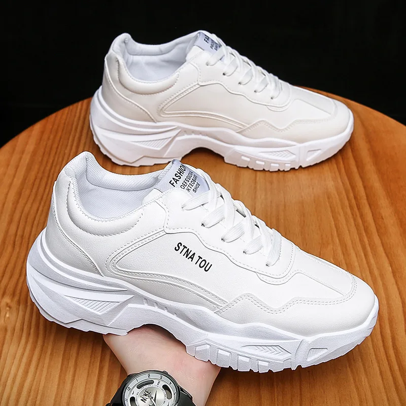 цена Sneakers for Men Casual Platform Running Sport Shoes Man Spring Autumn 2023 Fashion White Lace Up Outdoor Vulcanize Zapatillas