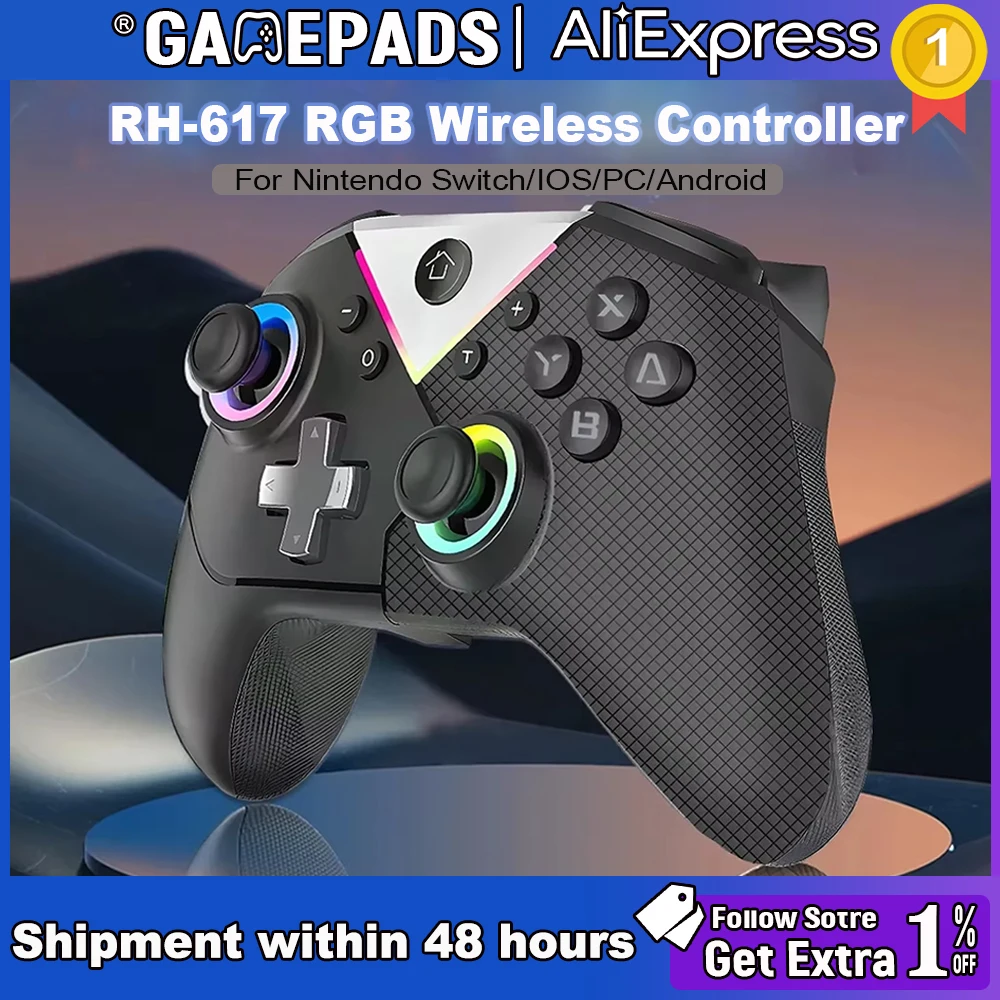 รูปสินค้า จอยเกมมิ่งไร้สาย RGB ใช้งานได้ทุกแพลตฟอร์ม