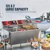 Deep Fryer with Basket Commercial 12L/24L Electric Countertop Fryer Stainless Steel Deep Fryers for Restaurant Home Use 4