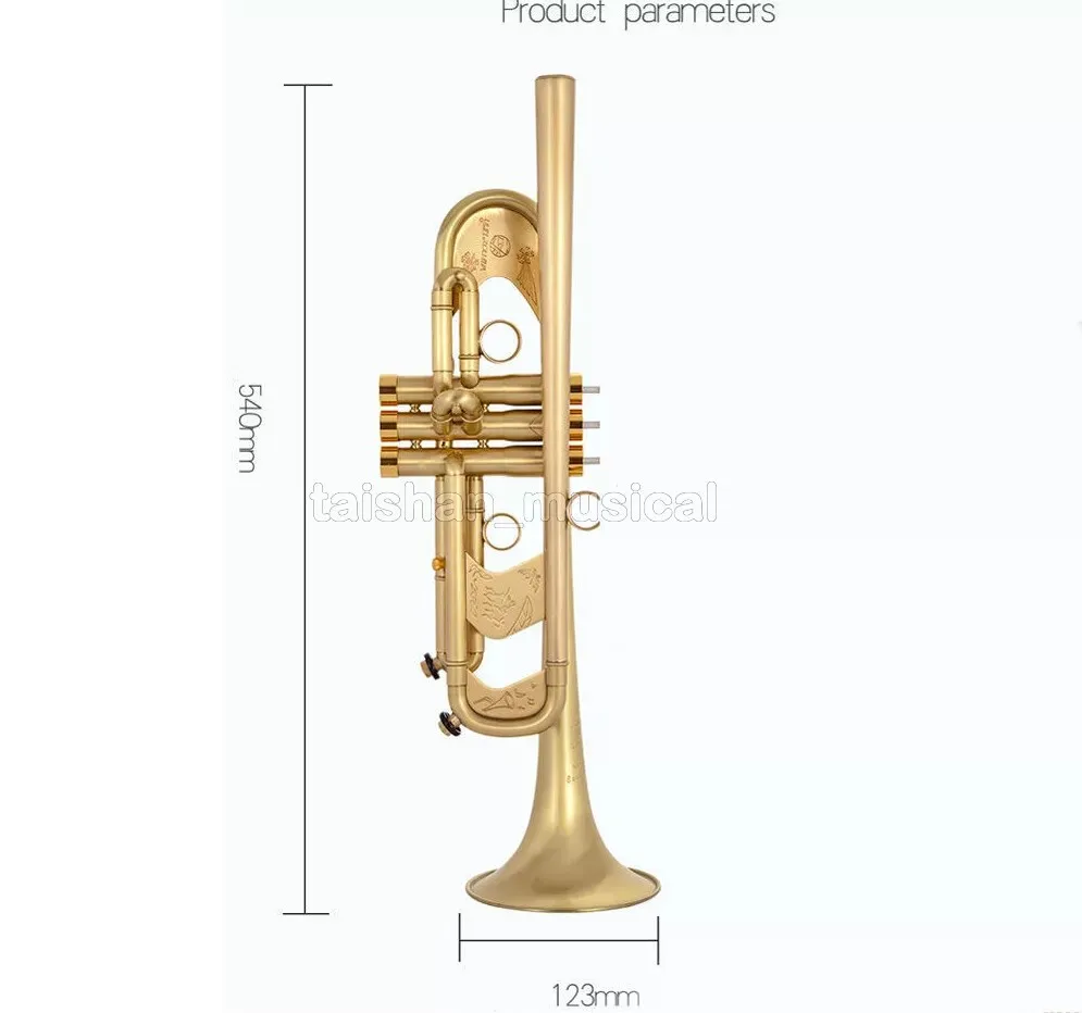 Built-in Mouthpiece Trumpet Heavy Horn 5.24&lsquo;&rsquo; Bell 1.9KG With Case