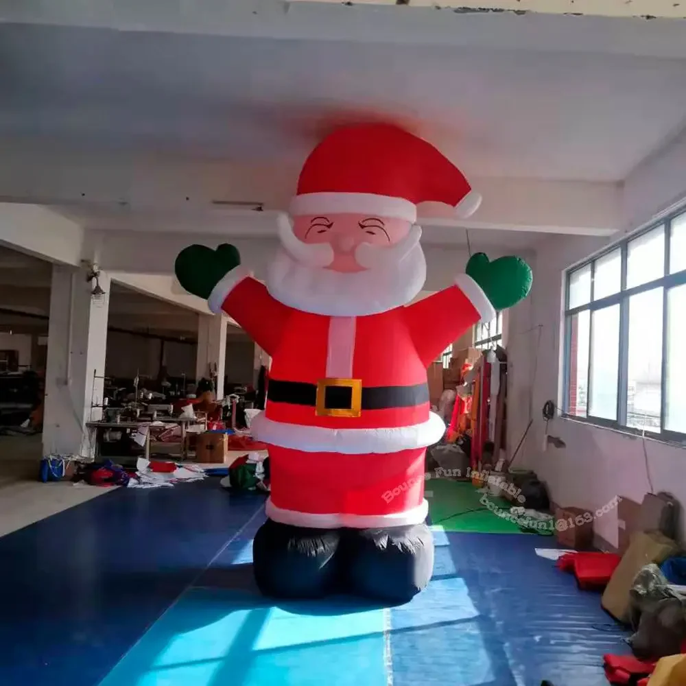 Smiley Giant Inflatable Santa Claus Outdoor Christmas Decoration Inflatables Lighted Santa Blow Up Yard Lawn Xmas Holiday Party 4