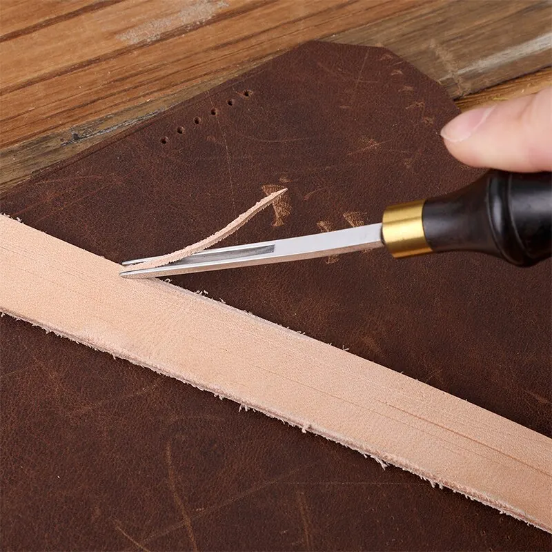 0.6 to 2.25mm Leather Edge Bevelers Wide Mouth Skiving Tool Wooden Handle For DIY Leather Craft Professional,leather skiving knife,leather tool,leather working tools,leather cutting tool,craft cutting tool