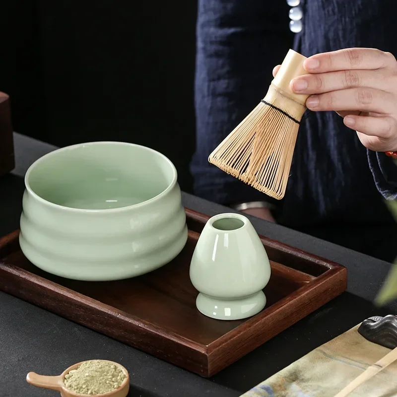 4pcs Japanese Matcha Set Safe Bamboo Whisk Teaspoon Tea Sets Indoor Beverage Shop Tea-making Tools Accessories