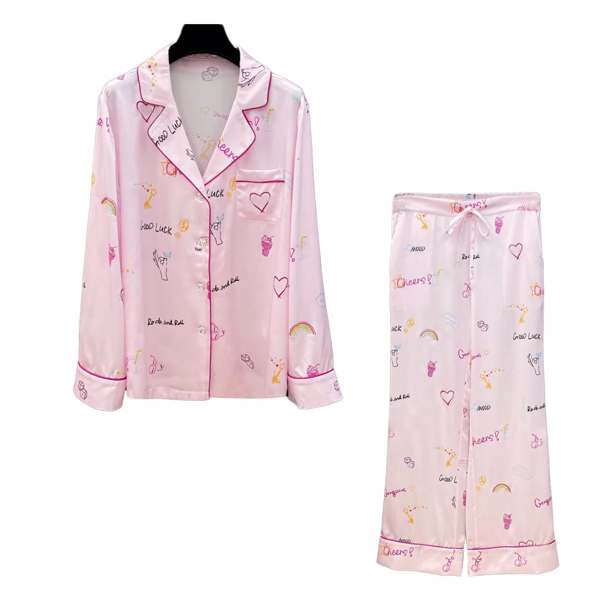 

NIGO Pink Printed Pajama Shirt And Pants Ngvp #nigo6551