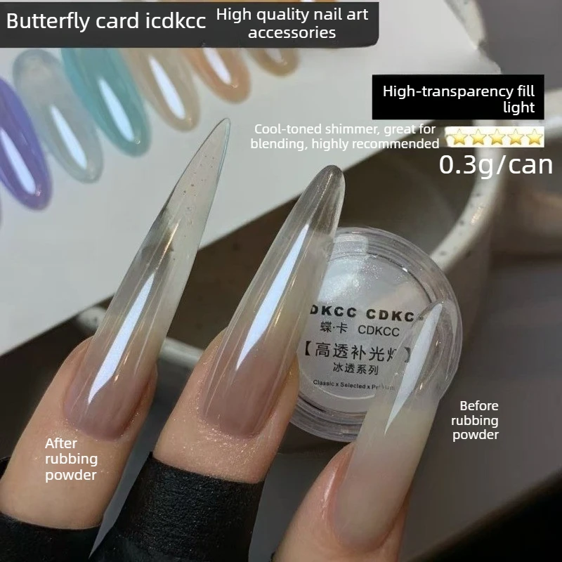 새로운 1개 네일 미러 오로라 글리터 크리스탈 파우더 브라이트 문라이트 펄 화이트 버핑 파우더 DIY 매니큐어 하이라이트 쉬머 더스트