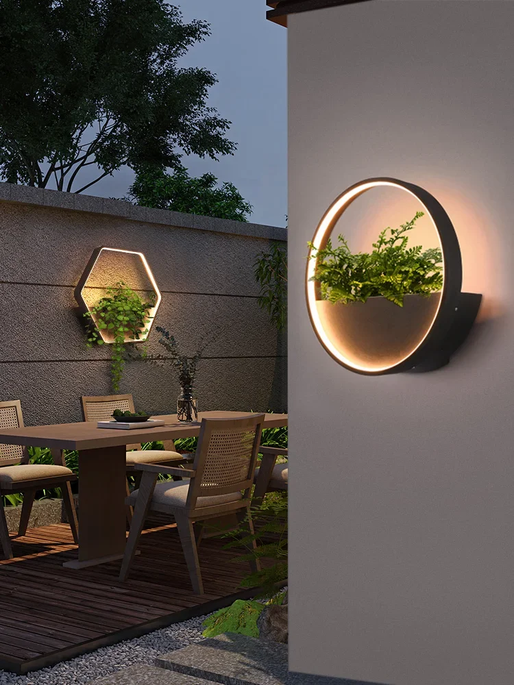 

Outdoor wall lamp, solar villa exterior wall lamp, courtyard garden wall lamp, B&B wall decoration, wall hanging lamp, potted pl